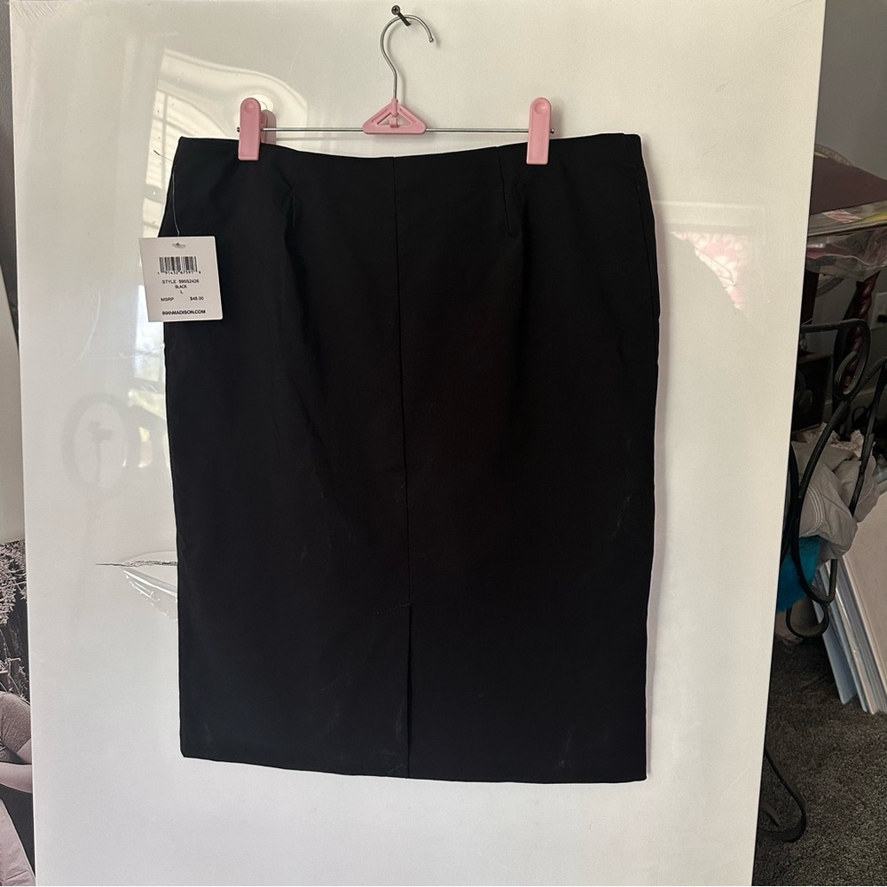 89th & Madison Elegant Black Pencil Skirt - Picture 4 of 4